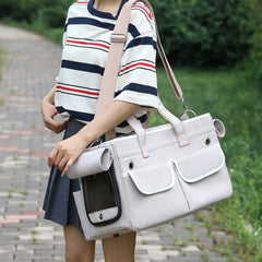 Foldable Cat Backpack Cat Outing Crossbody Portable Cat Bag Large Capacity Breathable Handheld PetCat Backpack