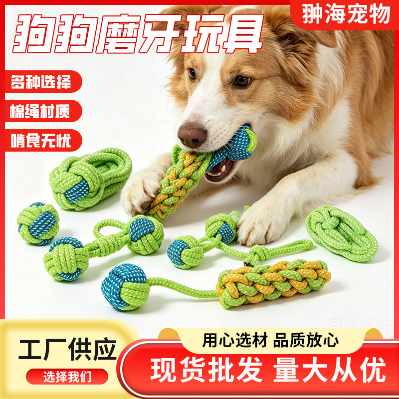 Durable Dog Chew Rope Toy – Teeth Cleaning & Tug of War Toy