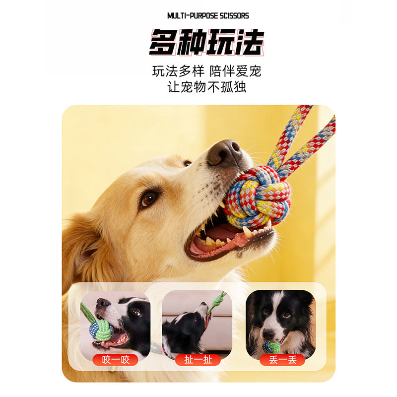 Durable Dog Chew Rope Toy – Teeth Cleaning & Tug of War Toy
