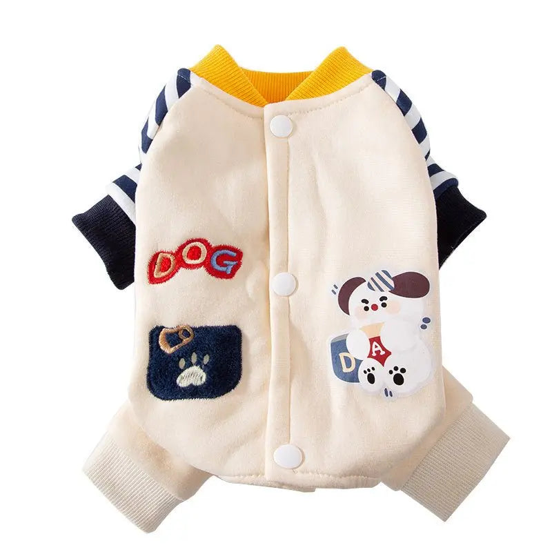 Autumn and winter Korean version of dog clothes cute cartoon four-legged clothes for small and medium-sized dogs Teddy puppy sweater cat clothing