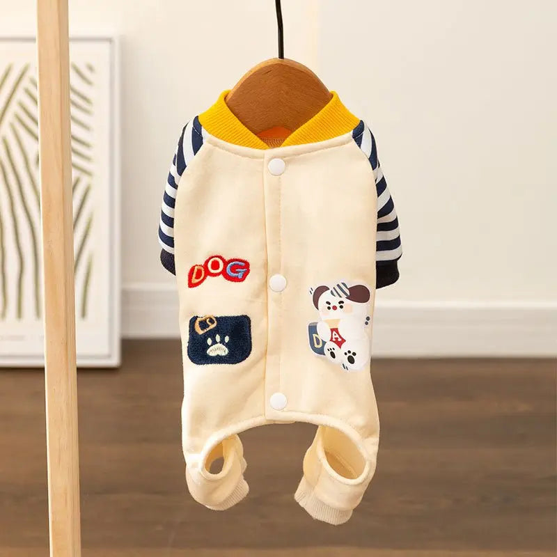 Autumn and winter Korean version of dog clothes cute cartoon four-legged clothes for small and medium-sized dogs Teddy puppy sweater cat clothing