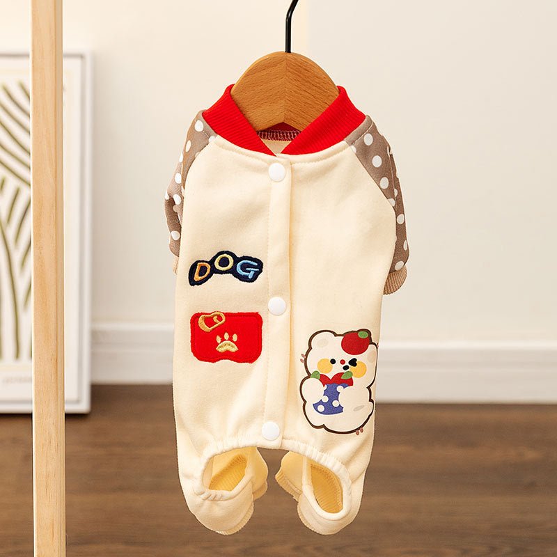 Autumn and winter Korean version of dog clothes cute cartoon four-legged clothes for small and medium-sized dogs Teddy puppy sweater cat clothing