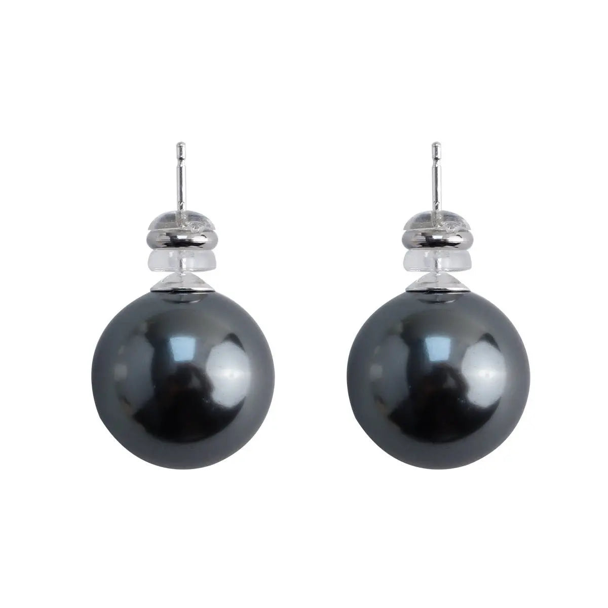 Bright pearl stud earrings Simple fashion geometric earrings