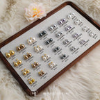 Bright pearl stud earrings Simple fashion geometric earrings