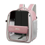 Cat backpack, school bag, shoulder bag, pet bag, travel bag for cats, dog and cat supplies, transparent, large capacity, portable cat bag pink