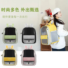 Cat backpack, school bag, shoulder bag, pet bag, travel bag for cats, dog and cat supplies, transparent, large capacity, portable cat bag