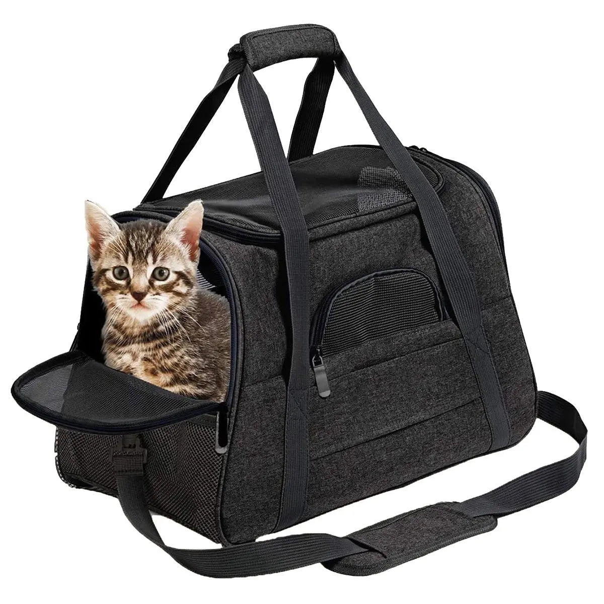 Cat bag portable cat backpack breathable small pet outing bag cat take-out portable pet bag outing portable bag black
