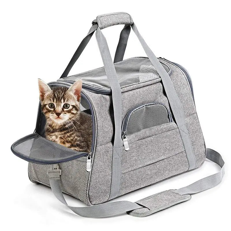 Cat bag portable cat backpack breathable small pet outing bag cat take-out portable pet bag outing portable bag grey