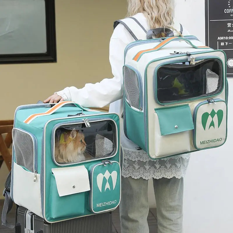 Cat bag portable cat backpack pet trolley case travel artifact dog large capacity cat box