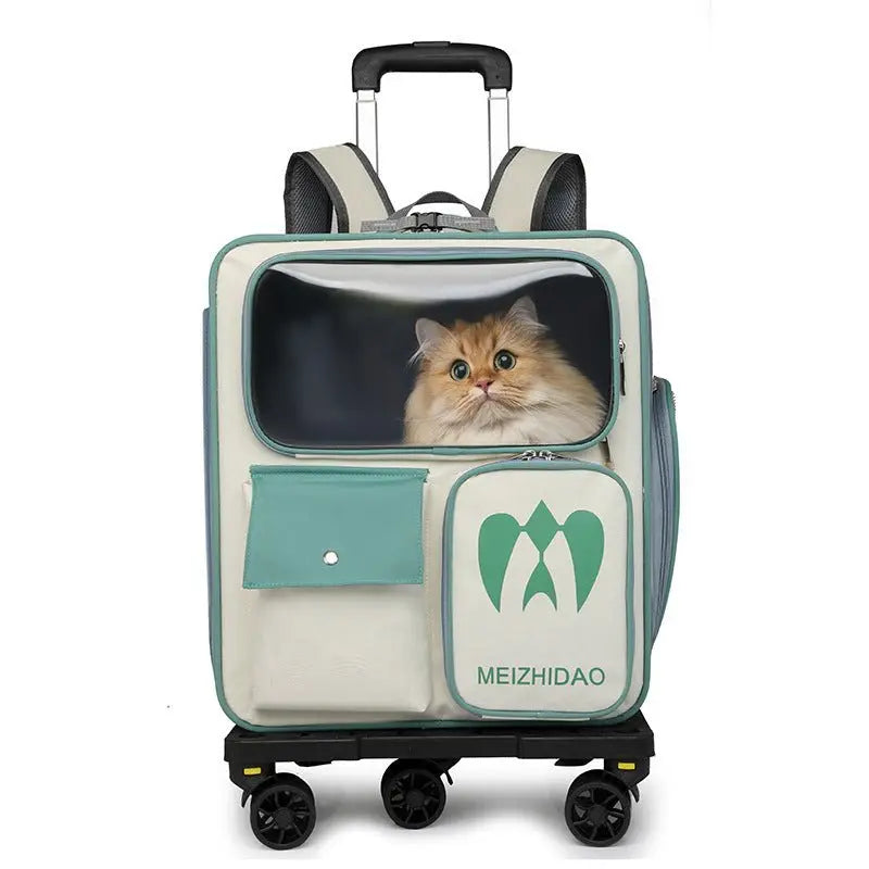 Cat bag portable cat backpack pet trolley case travel artifact dog large capacity cat box Off-white