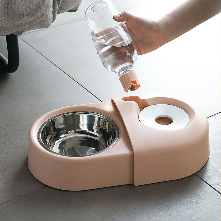 cat bowl double bowl automatic drinking water No Batteries Required cat water bowl,anti-knock over rice bowl, pet supplies.