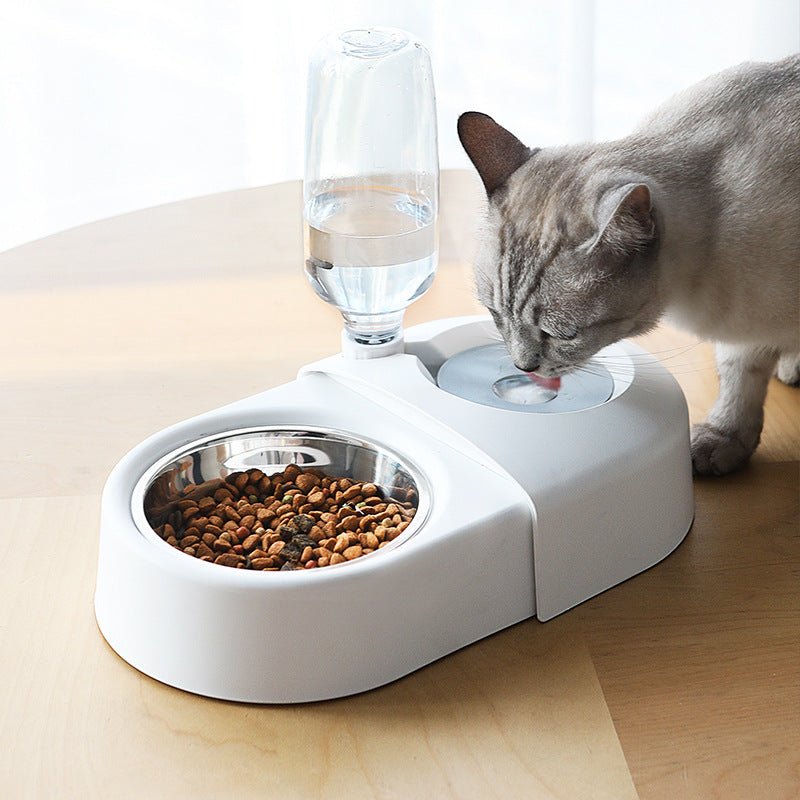 cat bowl double bowl automatic drinking water No Batteries Required cat water bowl,anti-knock over rice bowl, pet supplies