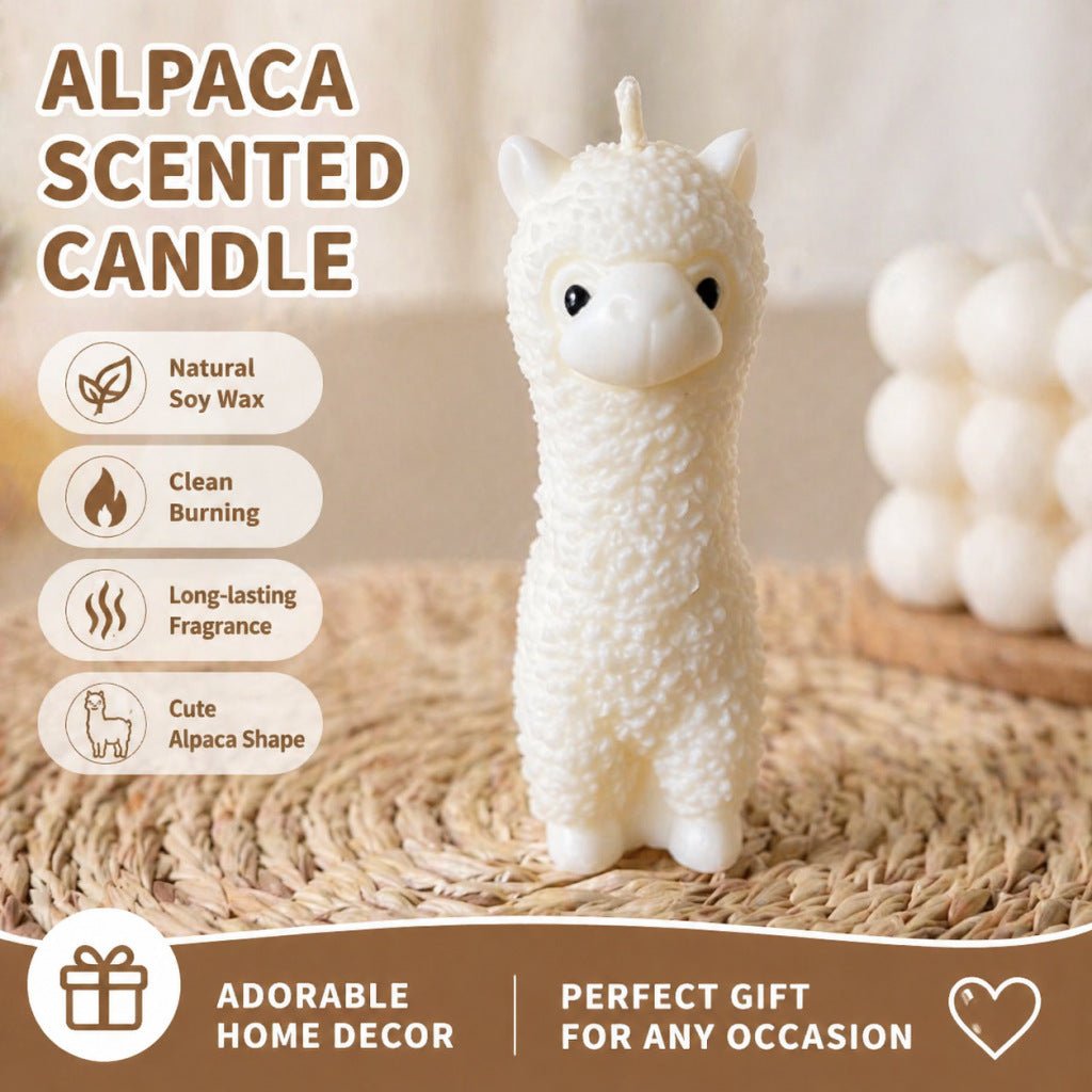 Cute Alpaca Scented Candle – Handmade Aromatherapy Decorative Candle