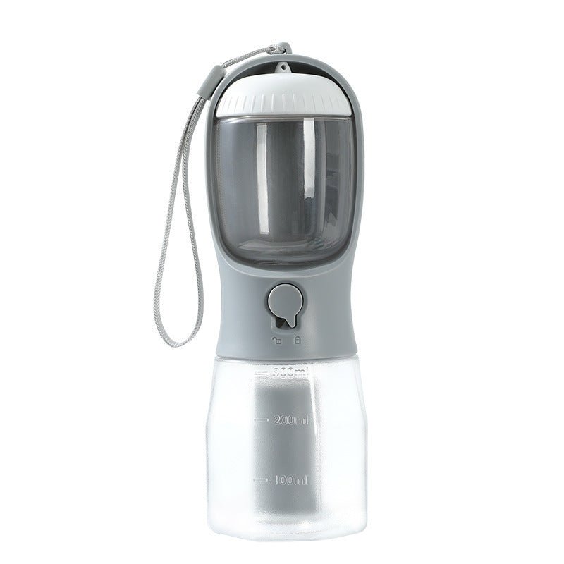 Dog Water Cup Drinking Food Garbage Bag Three-in-one Portable 300ml Garbage Bag Twilight Gray