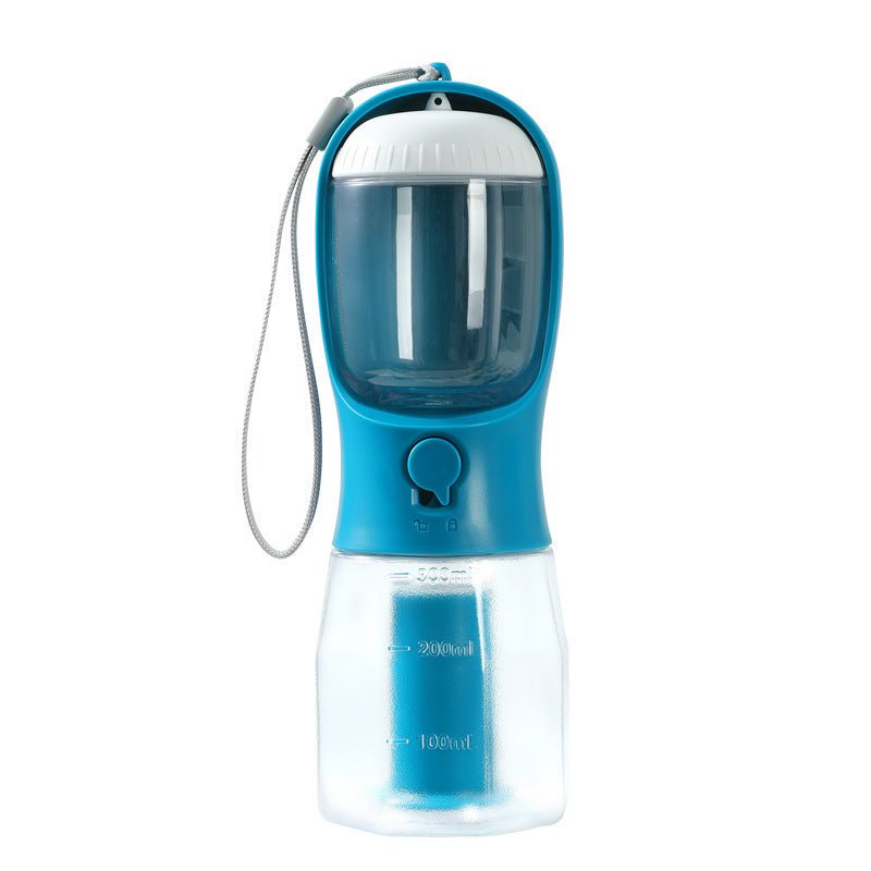 Dog Water Cup Drinking Food Garbage Bag Three-in-one Portable 300ml Garbage Bag Indigo
