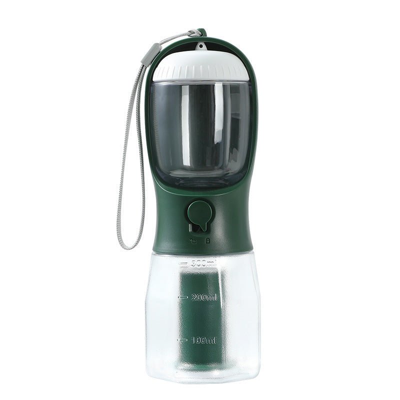 Dog Water Cup Drinking Food Garbage Bag Three-in-one Portable 300ml Garbage Bag Dark Green