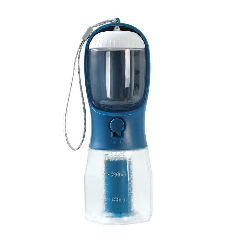 Dog Water Cup Drinking Food Garbage Bag Three-in-one Portable 300ml Garbage Bag Ink Blue