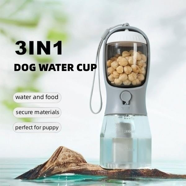 Dog Water Cup Drinking Food Garbage Bag Three-in-one Portable.