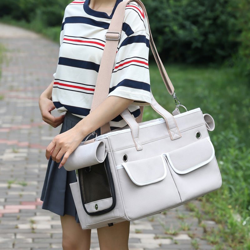 Foldable Cat Backpack Cat Outing Crossbody Portable Cat Bag Large Capacity Breathable Handheld PetCat Backpack