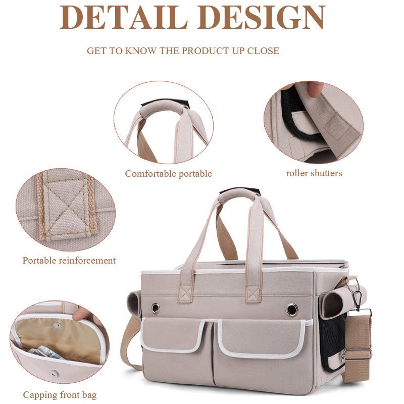 Foldable Cat Backpack Cat Outing Crossbody Portable Cat Bag Large Capacity Breathable Handheld PetCat Backpack