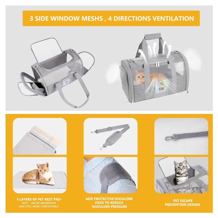 Foldable Pet Bag Travel Carrier Small Medium Cat,Soft Sided Cat Travel Carrier