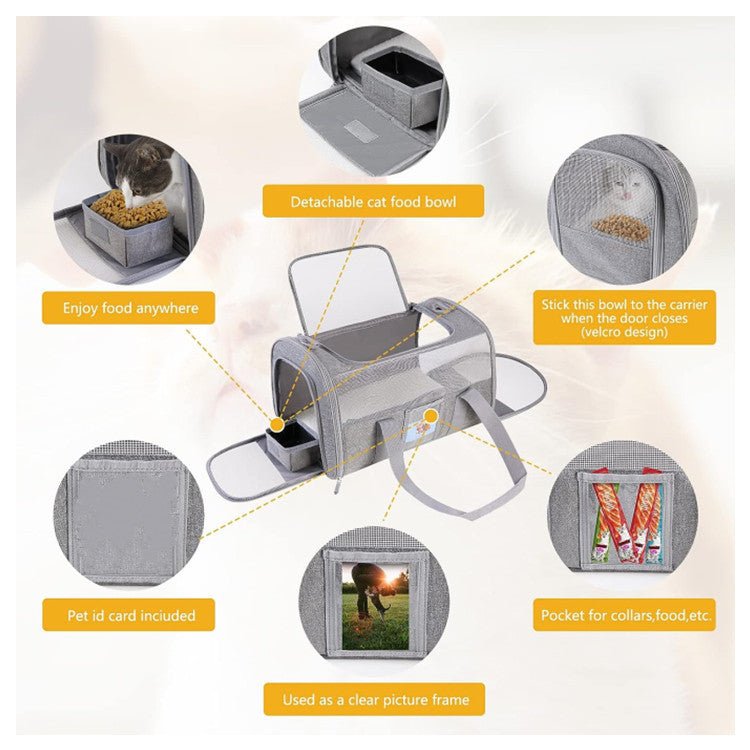 Foldable Pet Bag Travel Carrier Small Medium Cat,Soft Sided Cat Travel Carrier