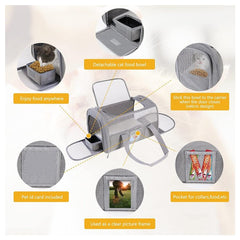 Foldable Pet Bag Travel Carrier Small Medium Cat,Soft Sided Cat Travel Carrier