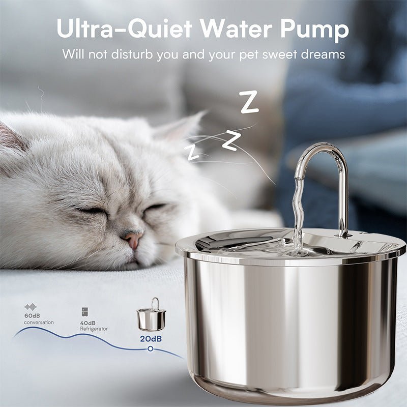 Pet Smart Drinking Fountain Silicone Mat for Cats Dogs Multiple Pets (Silver)
