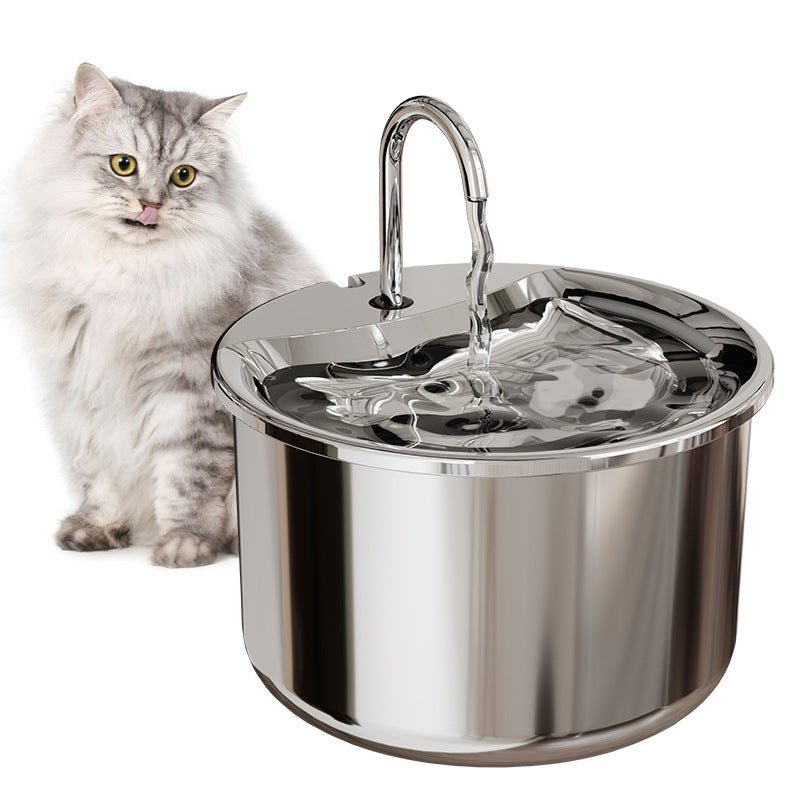 Pet Smart Drinking Fountain Silicone Mat for Cats Dogs Multiple Pets (Silver)