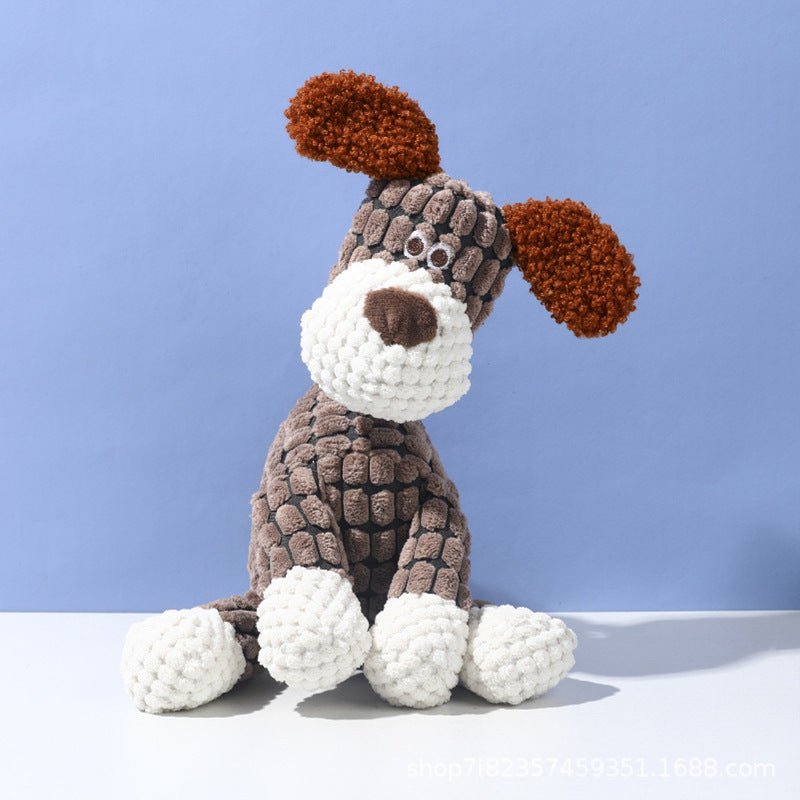 Pet Toy Dog Chew Sound Toy Funny Donkey Durable Chew Toy Pet Plush Toy Interactive Dog Toy brown dog（Molar Fabric+Vocalization）