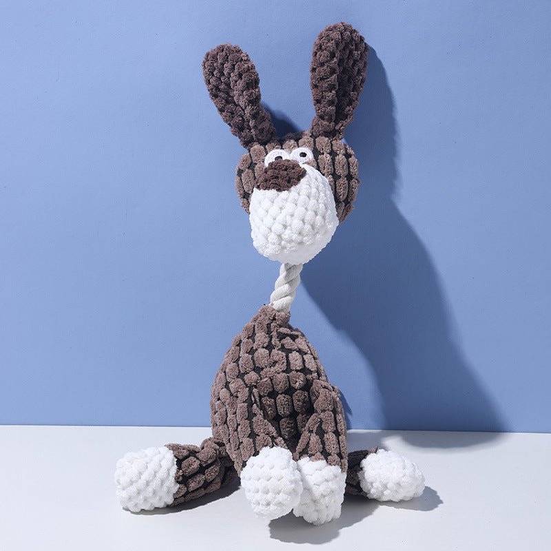 Pet Toy Dog Chew Sound Toy Funny Donkey Durable Chew Toy Pet Plush Toy Interactive Dog Toy Long-eared Puppy（Molar Fabric+Vocalization）