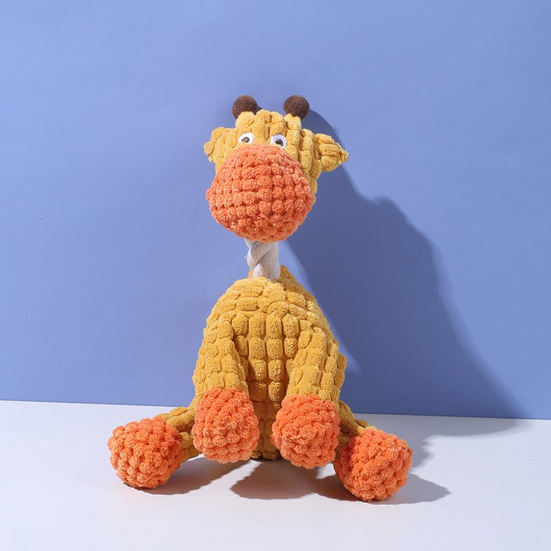 Pet Toy Dog Chew Sound Toy Funny Donkey Durable Chew Toy Pet Plush Toy Interactive Dog Toy Giraffe（Molar Fabric+Vocalization）