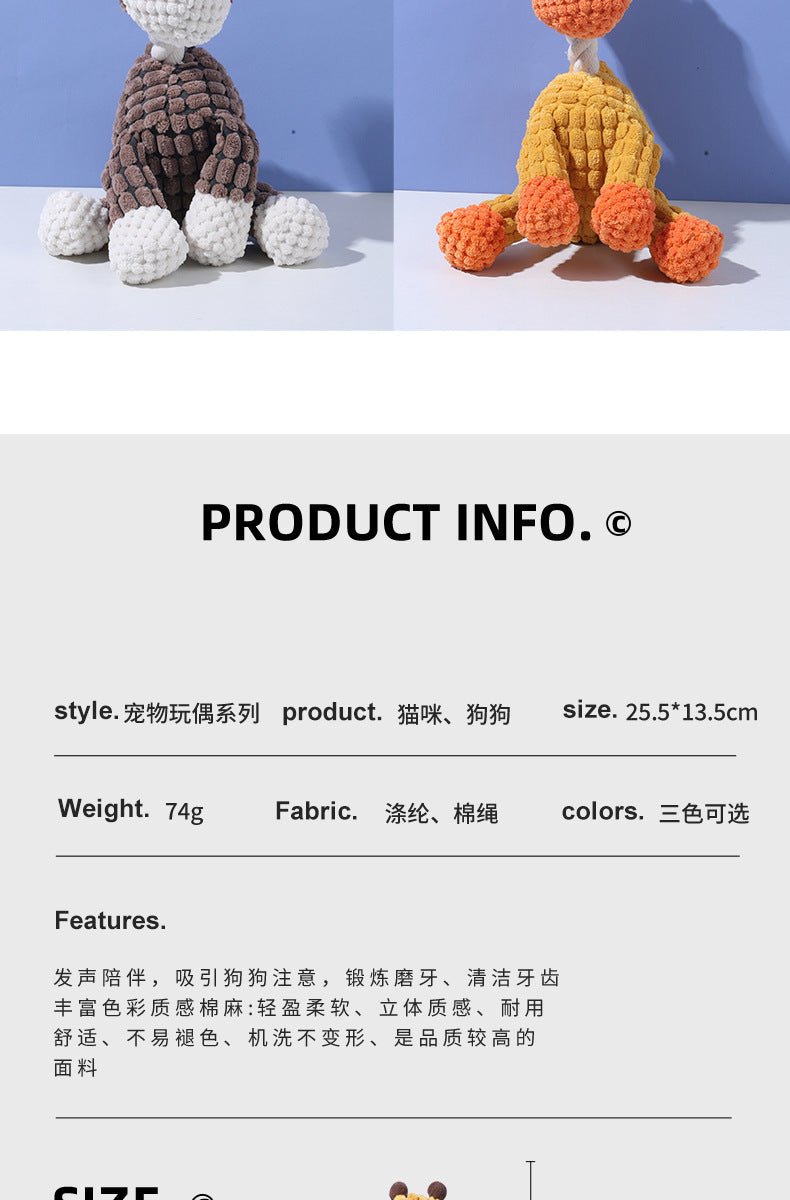 Pet Toy Dog Chew Sound Toy Funny Donkey Durable Chew Toy Pet Plush Toy Interactive Dog Toy