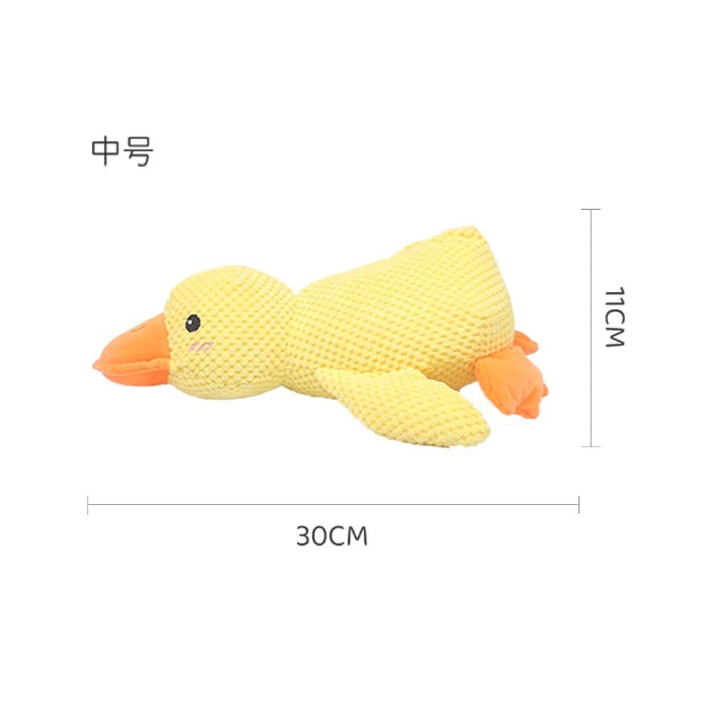 Pet Toy Dog Chew Sound Toy Funny Donkey Durable Chew Toy Pet Plush Toy Interactive Dog Toy Charge Duck（Medium）