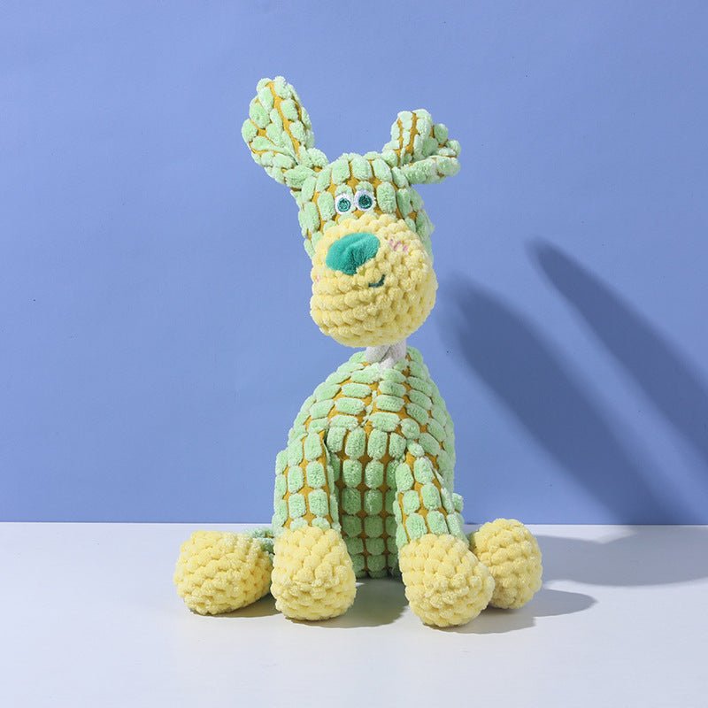 Pet Toy Dog Chew Sound Toy Funny Donkey Durable Chew Toy Pet Plush Toy Interactive Dog Toy green dog（Molar Fabric+Vocalization）